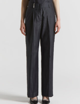 Peserico - Silk and cotton organza trousers - Smoke Grey