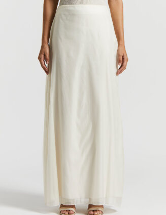 Peserico - Long organza skirt - Quartz sand