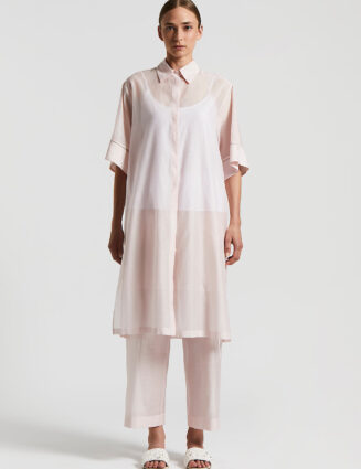Peserico - Cotton organza and silk organza midi shirt - Sunrise
