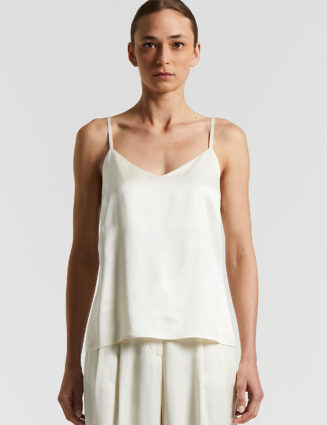 Peserico - Pure viscose satin top - Almond white