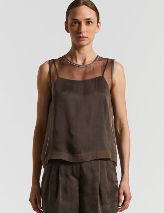 Peserico - Organza top with slip - Ebony