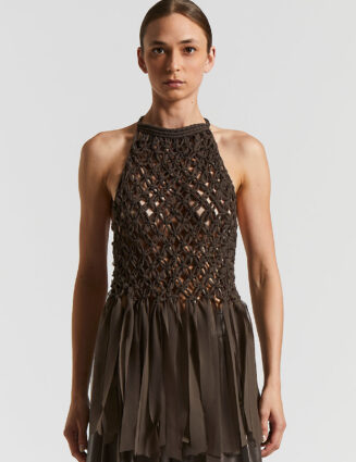 Peserico - Hand-woven top in lightweight chiffon - Ebony
