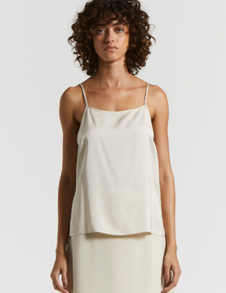 Peserico - Flowing viscose satin top - Almond white