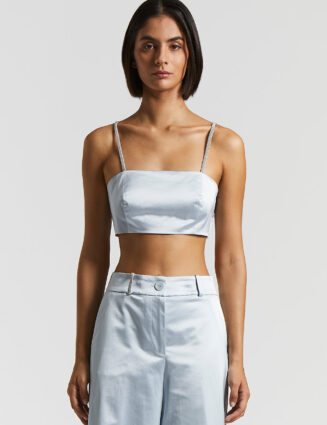 Peserico - Satin bandeau top - Crystal blue