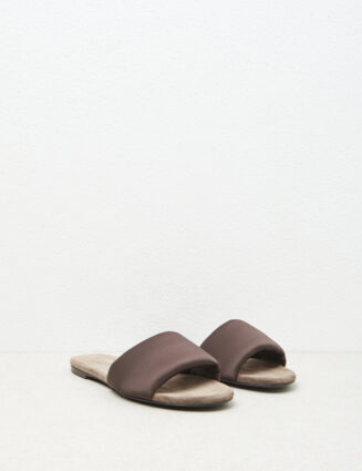 Peserico - Satin flat slippers - Ebony