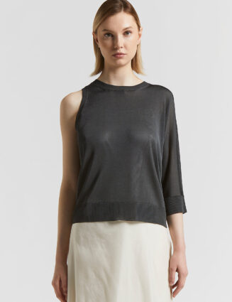 Peserico - Lightweight, shiny viscose tricot knit - Smoke Grey