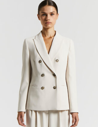 Peserico - Double-breasted blazer in crepe cady - Ivory