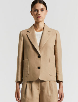 Peserico - Single-breasted linen and viscose blazer - Desert