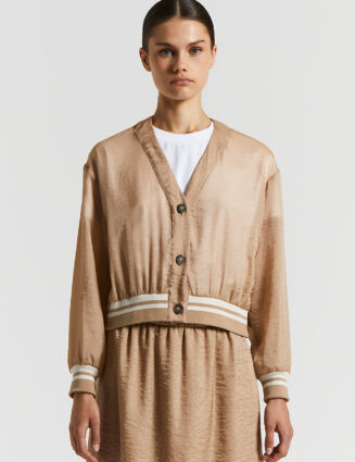 Peserico - Organza and tricot cardigan - Desert