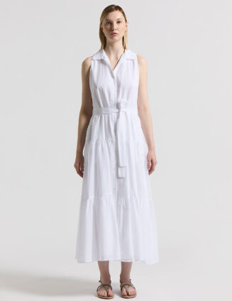 Peserico - Pure cotton voile dress - Light white