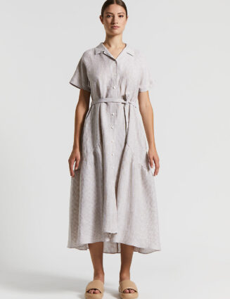 Peserico - Linen midi dress - Desert