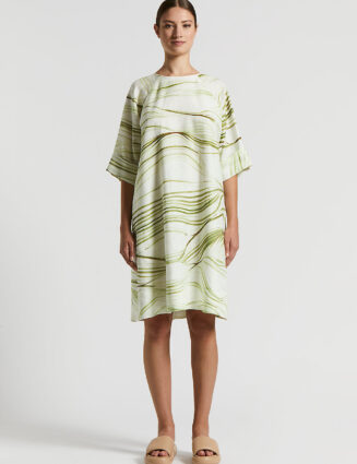 Peserico - Printed linen midi dress - Cedar