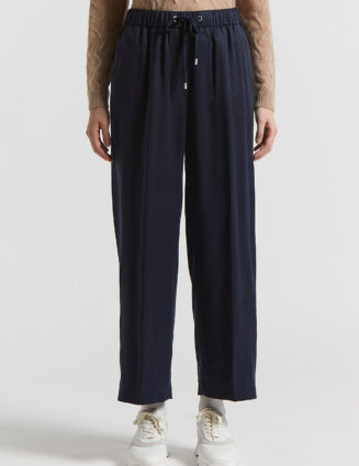 Peserico - Viscose diagonal trousers - Space blue