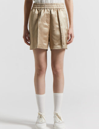 Peserico - Viscose and linen satin shorts - Desert