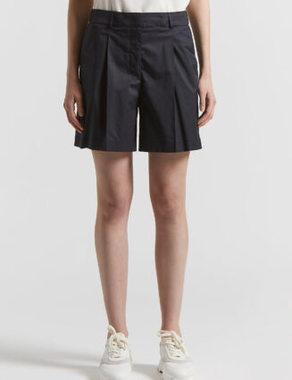 Peserico - Stretch cotton satin shorts - Space blue