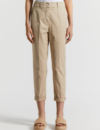 Peserico - Stretch cotton trousers - Desert