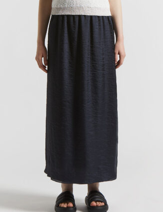 Peserico - Long skirt in fluid organza with wet effect - Space blue