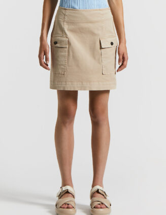 Peserico - Lightweight cotton gabardine flared miniskirt - Desert