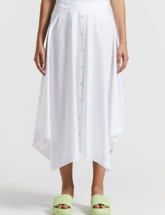 Peserico - Lightweight stretch cotton satin skirt - Pure White