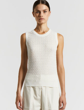 Peserico - Linen and cotton crepe top - Cloud white