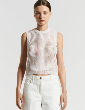 Peserico - Viscose webbing top - Quartz sand