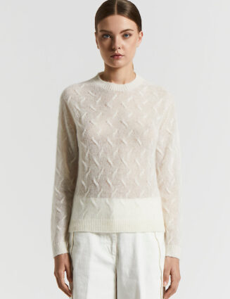 Peserico - Lightweight virgin wool and alpaca sweater - Cloud white