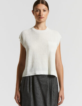 Peserico - Linen cotton crepe melange sweater - Cloud white
