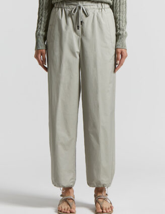 Peserico - Technical cotton  jogger trousers - Eucalyptus