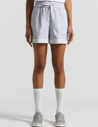 Peserico - Two-tone micro fleece shorts - Lunar gray