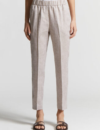 Peserico - Trousers in light and cool pure linen canvas - Cappucino