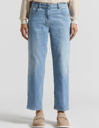 Peserico - Washed cotton comfort denim - Space blue