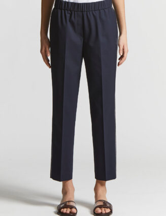 Peserico - Soft trousers in technical stretch viscose canvas - Blue