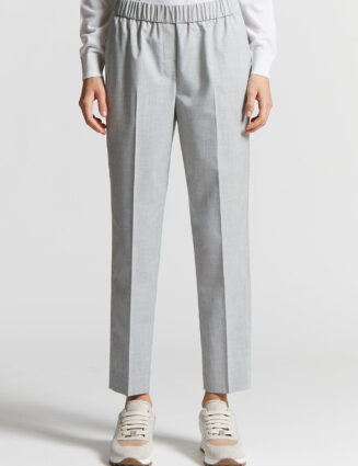 Peserico - Soft trousers in technical stretch viscose canvas - Lunar gray