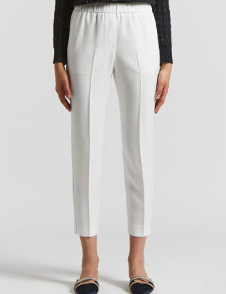 Peserico - Stretch viscose cady trousers - Cloud white