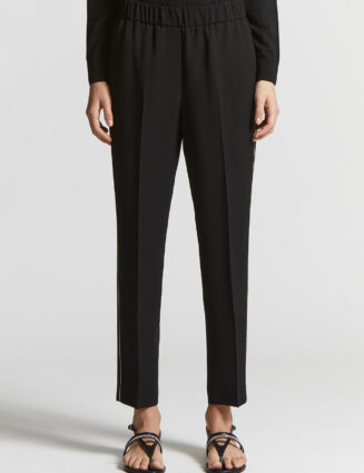 Peserico - Stretch viscose cady trousers - Black