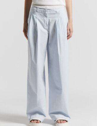 Peserico - Stretch slub cotton trousers - Atmosphere blue