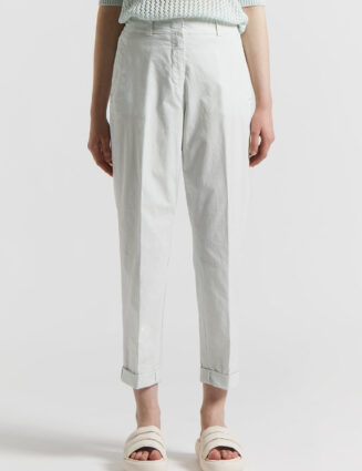 Peserico - Slub stretch cotton canvas trousers - Watery green