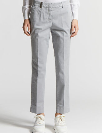 Peserico - Trousers in light stretch cotton gabardine - Lunar gray