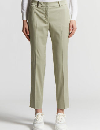 Peserico - Brushed cotton gabardine trousers - Eucalyptus