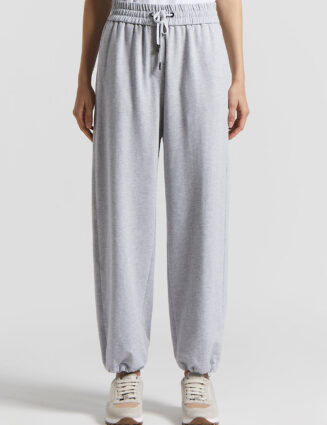 Peserico - Jogger trousers in soft, lightweight cotton fleece - Lunar gray