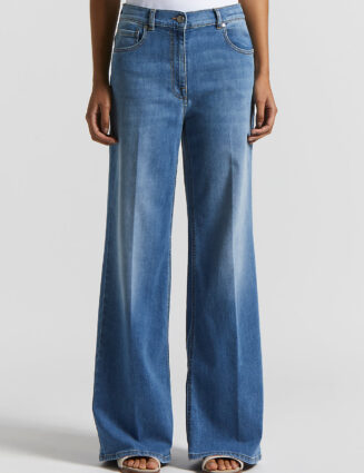 Peserico - 5-pocket trousers in lightweight comfort cotton denim - Space blue