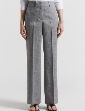 Peserico - "Estrato" linen and wool trousers - Space blue