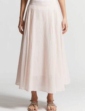 Peserico - Pure cotton voile semi-transparent midi skirt - Aurora