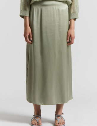Peserico - Long skirt in viscose satin - Eucalyptus