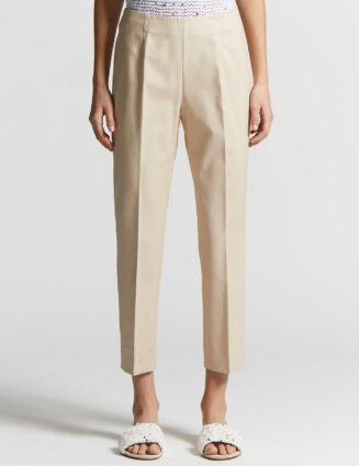 Peserico - Cotton and viscose cigarette trousers - Amber beige