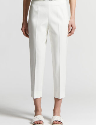 Peserico - Cotton and viscose cigarette trousers - Cloud white