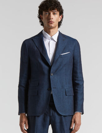 Peserico - Single-breasted blazer in pure linen - Abyss