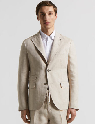 Peserico - Ermenegildo Zegna linen single-breasted blazer - Dirt path
