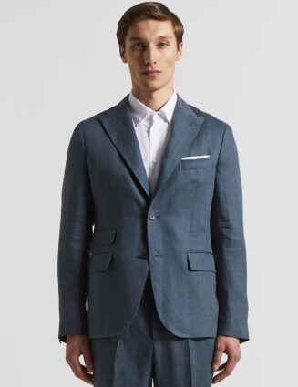 Peserico - Ermenegildo Zegna linen single-breasted blazer - Aviator Blue