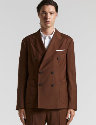 Peserico - Loro Piana pure wool double-breasted blazer - Tobacco
